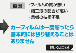 カーフィルムは一度貼ったら基本的には張り替えることはありません